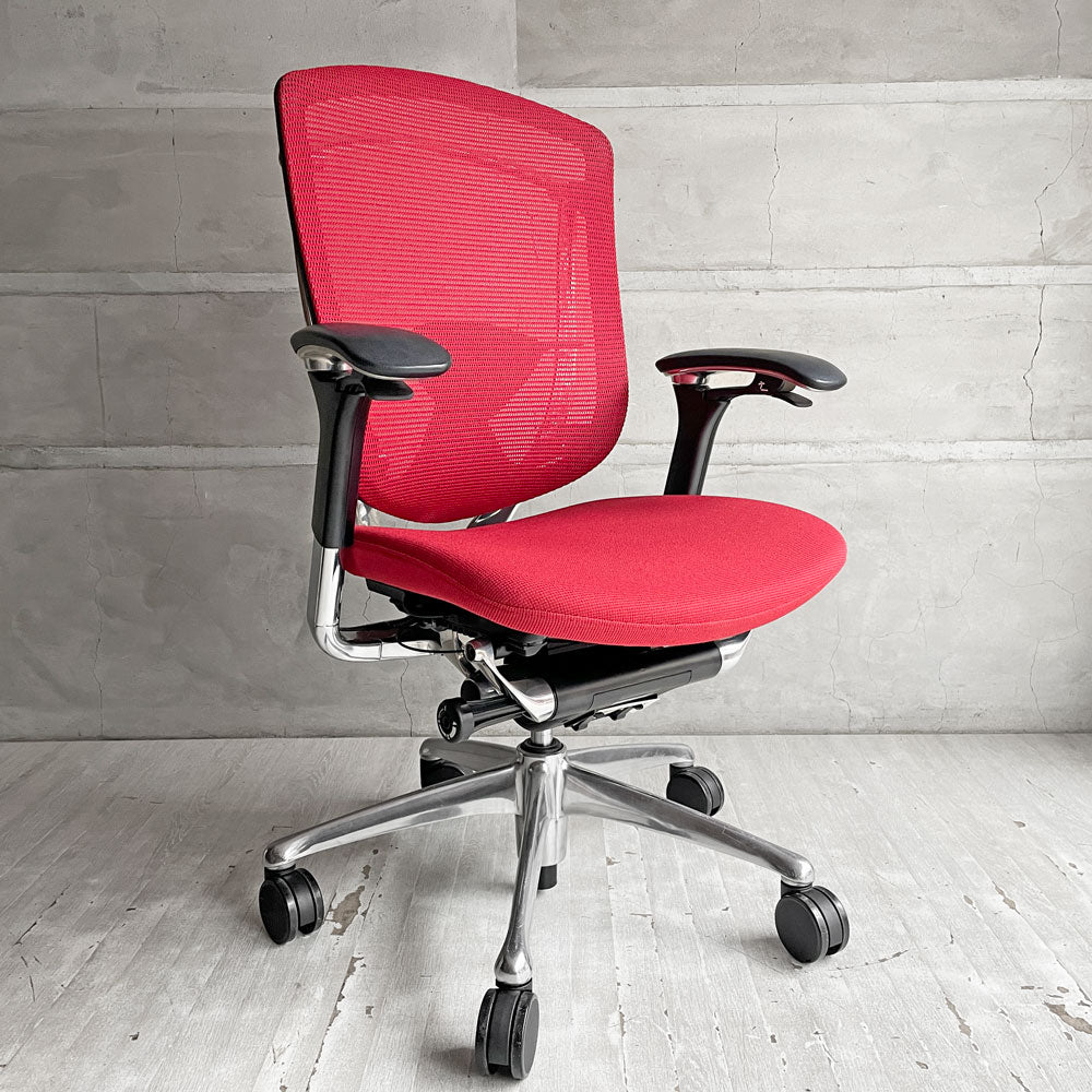 【学芸大学店】オカムラ okamura コンテッサ Contessa オフィスチェア スタンダードタイプ ランバーサポート付 CM32AB FBF9 可動肘 メッシュ レッド ♪ 買取させていただきました。