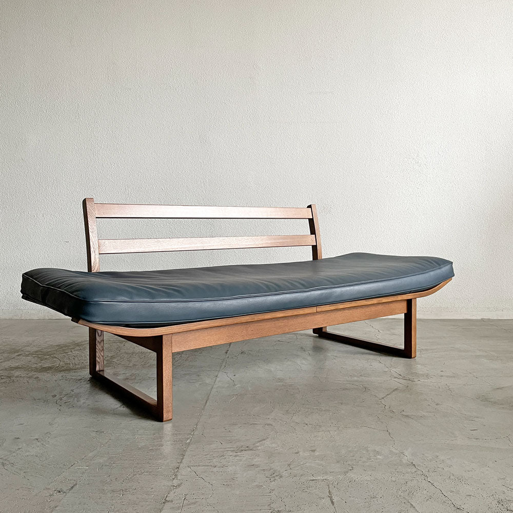 【登戸BASE店】カンディハウス CONDE HOUSE アルプ ALP LD ソファベッド 3Pソファ W185cm オーク材フレーム 合成皮革シート ブルー系 背クッション欠品 旧インテリアセンター 買取させていただきました。