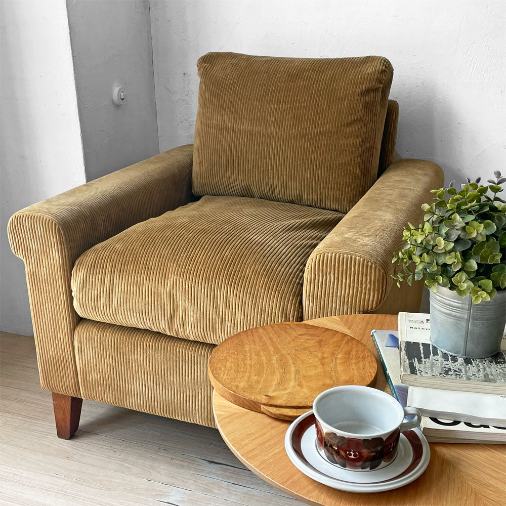 トラックファニチャー TRUCK FURNITURE FKソファ トリム FK SOFA TRIM 1SEATER 1Pソファ  グリーンコーデュロイ 定価¥326,700- ～くつろぎを格上げする贅沢な居場所～