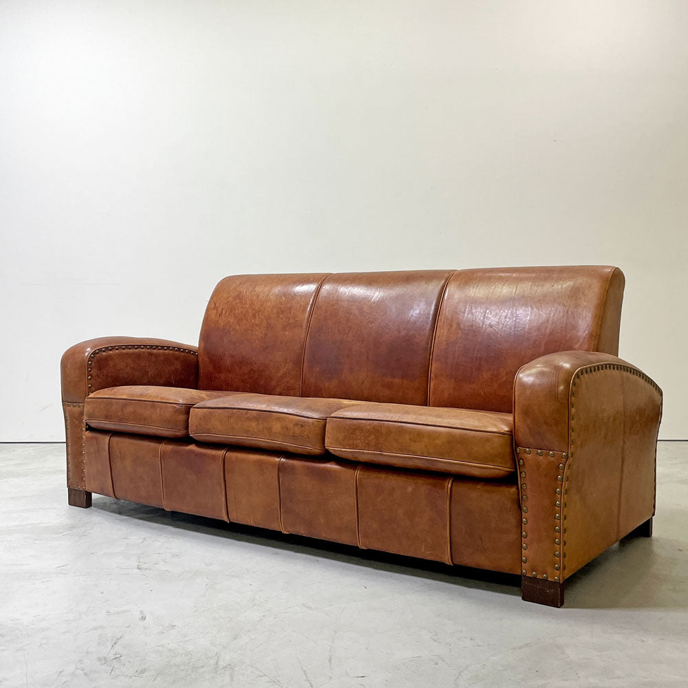 【祖師ヶ谷大蔵店】トラックファニチャー TRUCK FURNITURE レザーソファ LEATHER SOFA 3シーター 牛革 ブラウン 参考定価￥610,000- 廃番 買取させていただきました。