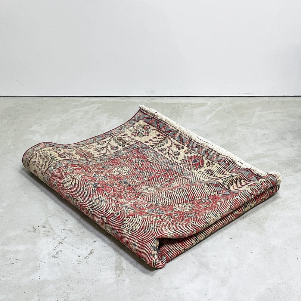 【祖師ヶ谷大蔵店】ビンテージ vintage トルコ製 手織り キリムラグ ランナー カーペット 絨毯 270x158cm レッド系 ボヘミアン柄 買取させていただきました。