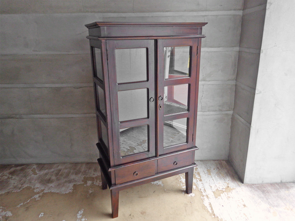 ビーカンパニー B-COMPANY ブックケース ガラス扉キャビネット マホガニー無垢材 アンティークスタイル 中古品 買い取りしました。