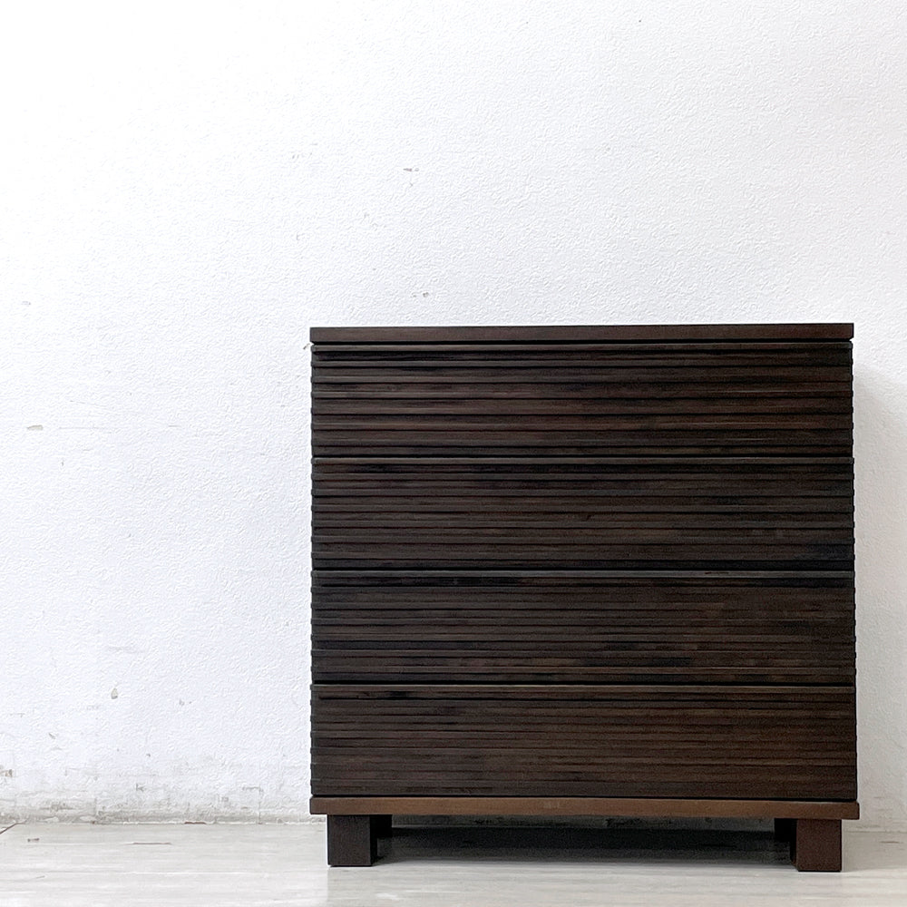 【祖師ヶ谷大蔵店】エーフラット a.flat ルーバー キャビネット v02 Louver cabinet 引出タイプ D2 4段チェスト Chest アジアンモダン オプション角脚付 買取させていただきました。