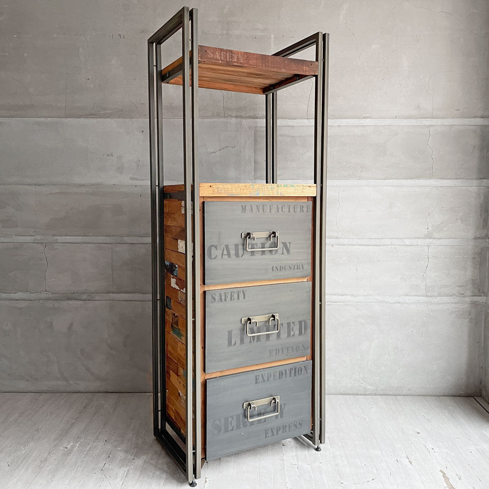 【学芸大学店】ディーボディ d-Bodhi フェルム FERUM 3ドロワーズシェルフ 古材 アイアンフレーム インダストリアル 廃番 参考定価 ￥118,800- 買取させていただきました。