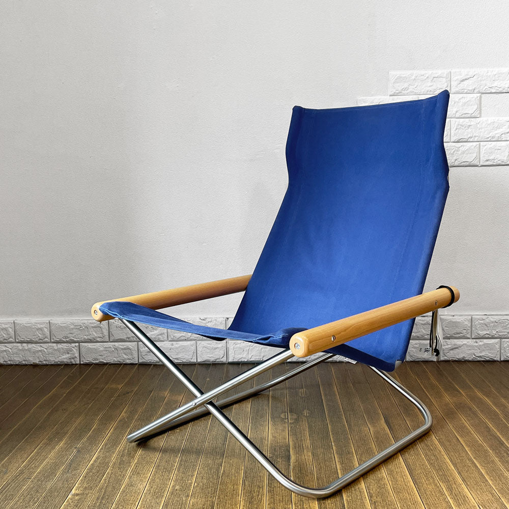【経堂店】ニーチェア エックス NY chair X フォールディングチェア 折り畳みチェア ラウンジチェア ブルー ナチュラル 新居猛 MoMA 定価 59,400円 買取させていただきました。