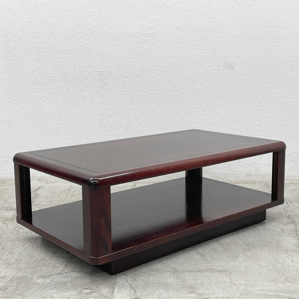 【登戸BASE店】カリモク karimoku ローテーブル 下段棚付き W110cm 昭和レトロ ビンテージ 買取させていただきました。