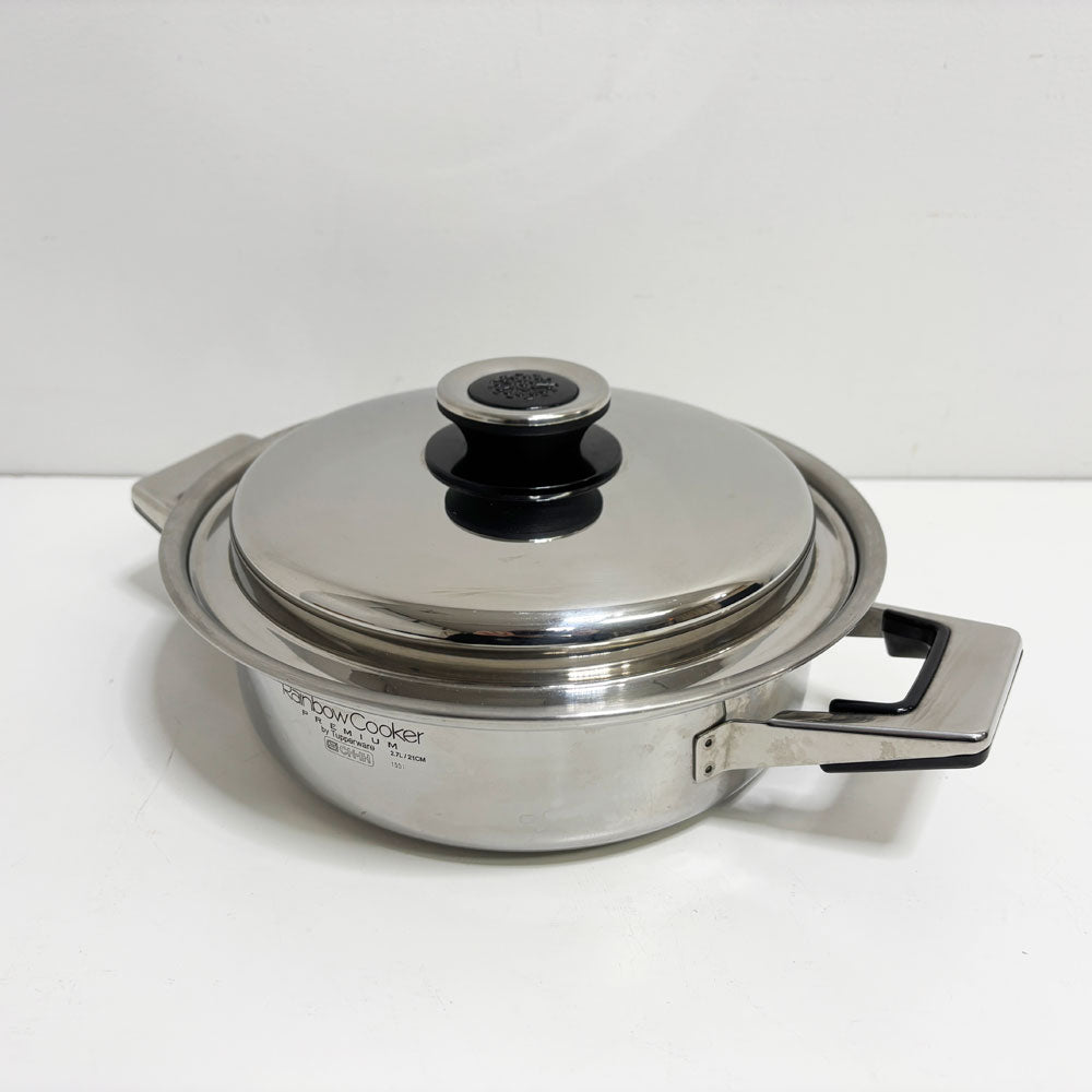 【祖師ヶ谷大蔵店】タッパーウェア Tupperware レインボークッカー プレミアムⅡ浅型 両手鍋 21cm アルミ ステンレス 全面多層構造 無水調理 買取させていただきました。