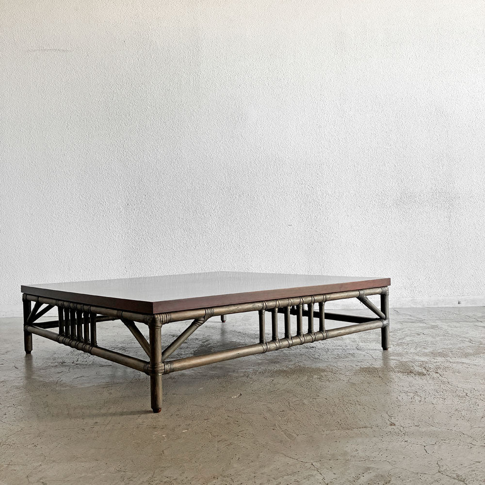 【登戸BASE店】カサブランカ CASABLANCA ウッド天板×ラタンフレーム センターテーブル ローテーブル スクエア W102cm リゾートスタイル 買取させていただきました。