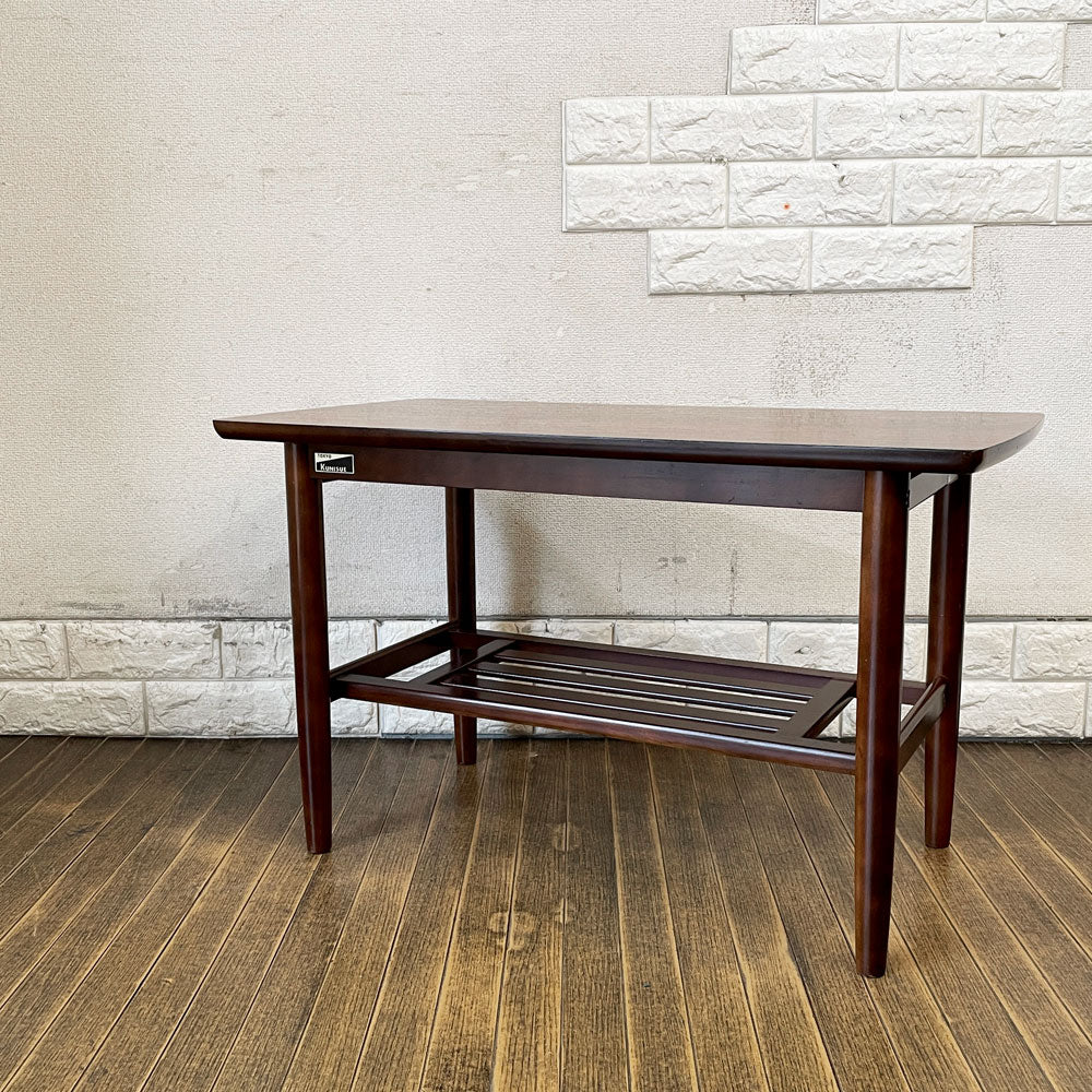 【経堂店】カリモク Karimoku デコラトップ天板 ローテーブル リビングテーブル マガジンラック付 W75cm ジャパンビンテージ レトロ 和家具 ミッドセンチュリー オールドカリモク 買取させていただきました。