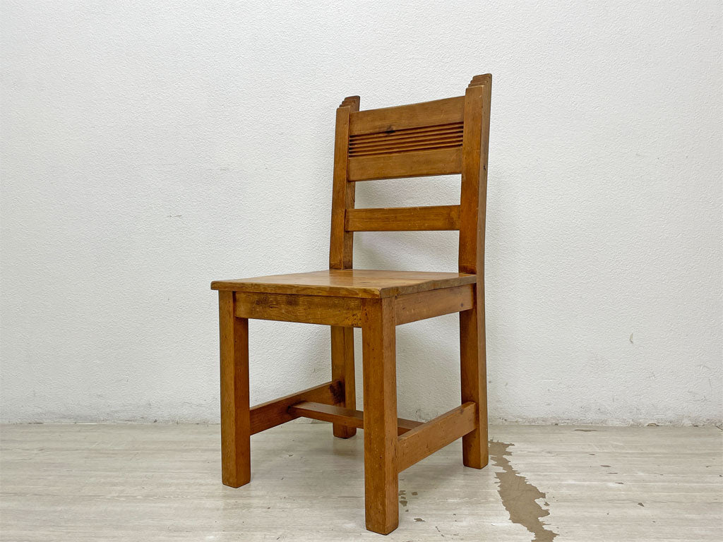 ビンテージ Vintage パイン無垢材 ダイニングチェア 板座 ナチュラル カントリースタイル 中古品 買い取りしました。