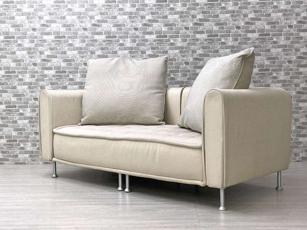 リーンロゼ ligne roset 2シーターソファ 2人掛け ファブリックシート スチールレッグ フェザークッション付き 廃番 モダンデザイン フランス 買い取りしました。