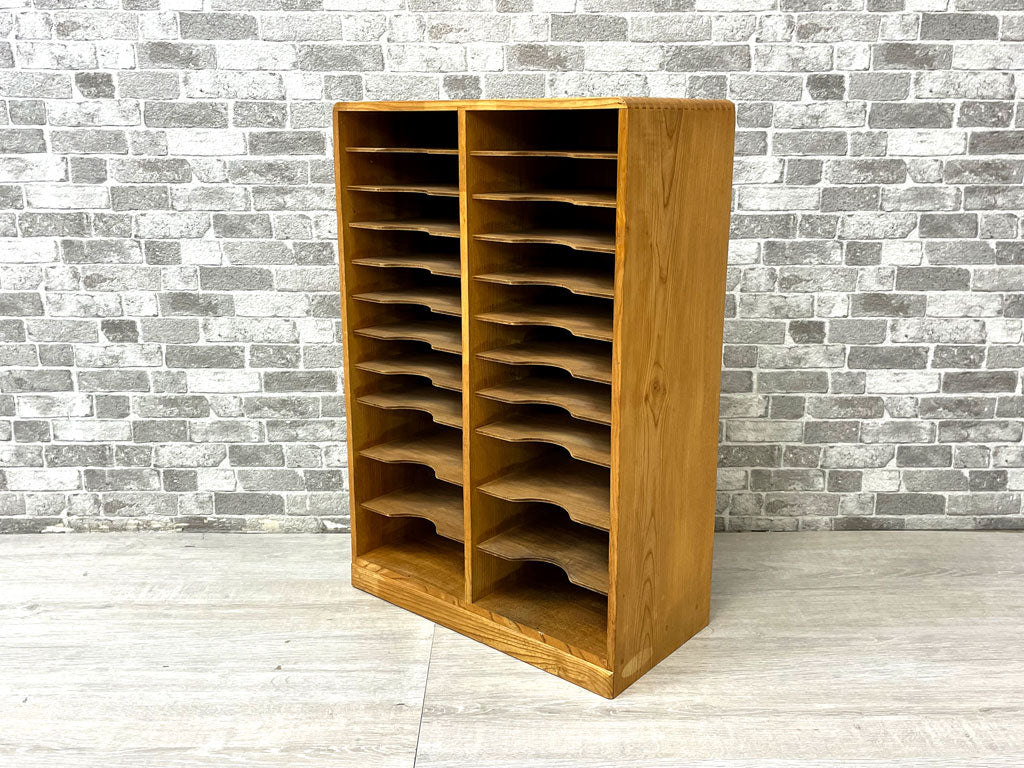 ジャパンビンテージ Japan vintage 木製 カルテ棚 書類ラック シェルフ 古道具 昭和レトロ 店舗什器 買い取りしました。