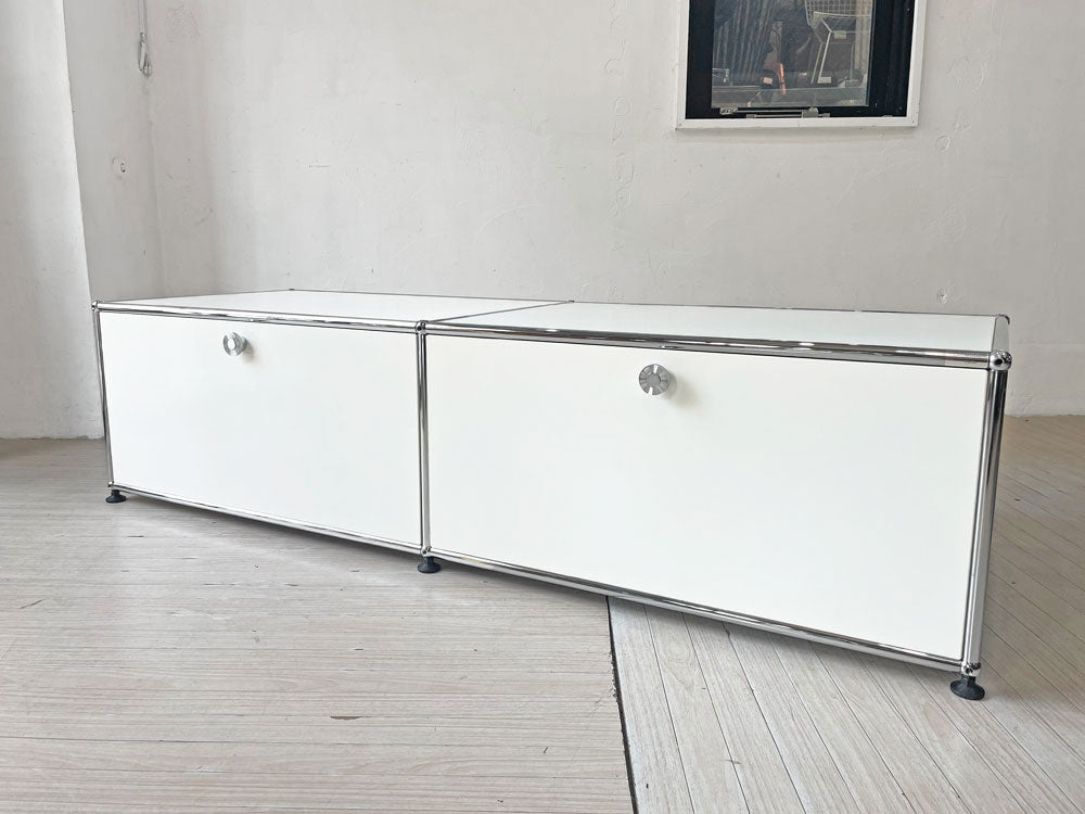 ユーエスエムハラー USMハラー USM Haller モジュラーファニチャー AVボード ローボード キャビネット ドロップダウンドア 2列1段 ピュアホワイト ライトグレー 中古品 買い取りしました。