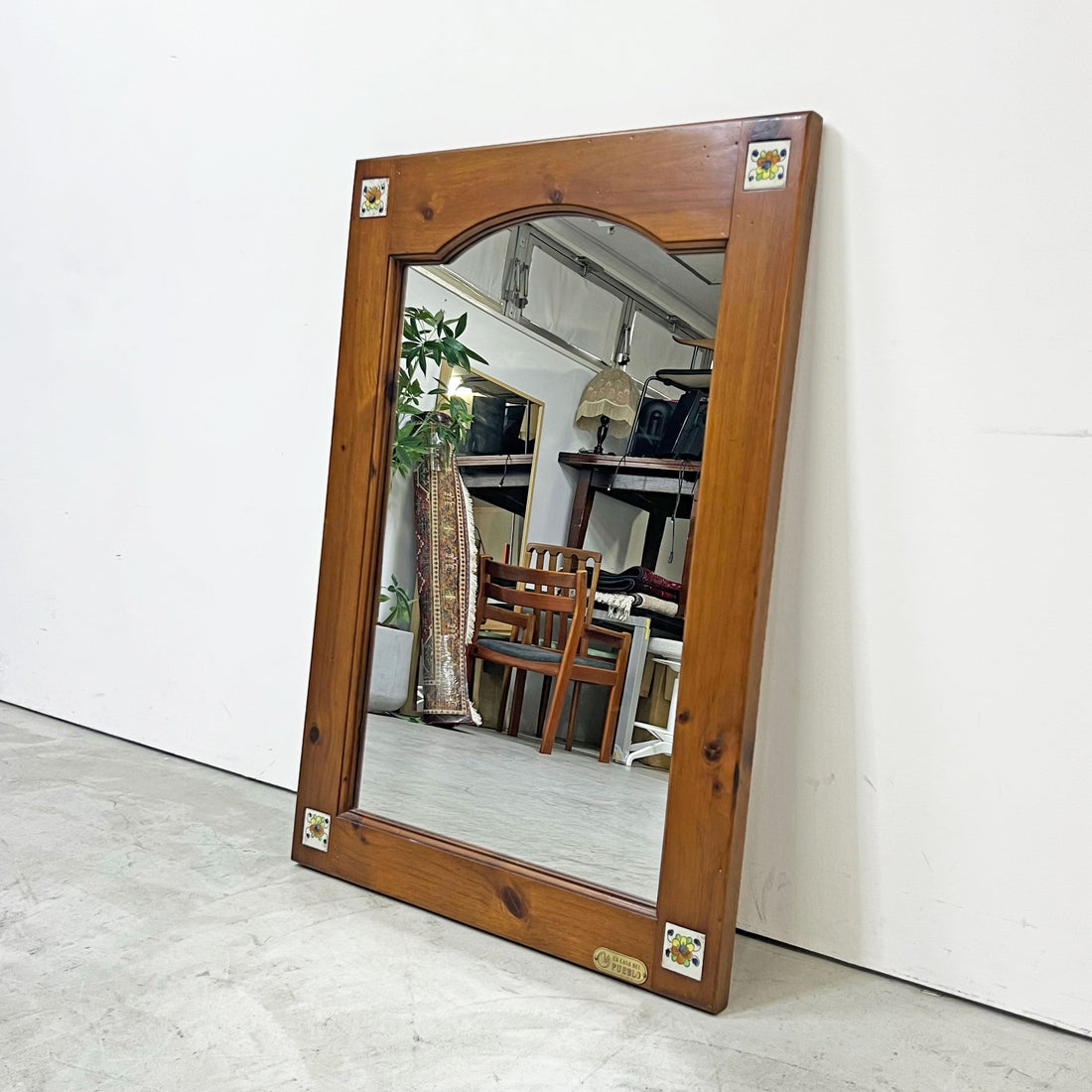 【祖師ヶ谷大蔵店】アクタス ACTUS バレンシア ウォールミラー パイン材 タイル カントリー スペイン製 W65.5×H97cm 買取させていただきました。