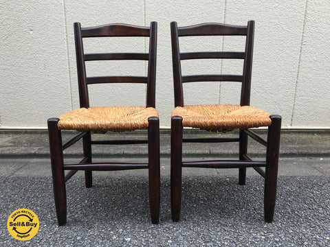 松本民芸家具 ゴッホ型 ラダーバックチェア ダイニングチェア ラッシ編み ～ 職人の確かな技術により生み出された芸術品ともいえるチェア。 【買取と販売とレンタルのお店】