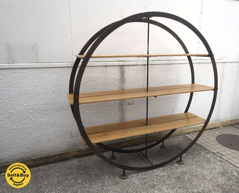 コンランショップ アイアン×無垢材 サークルデザイン オープンシェルフ～「見せる」収納を超えて「魅せる」収納に～【買取と販売とレンタルのお店】