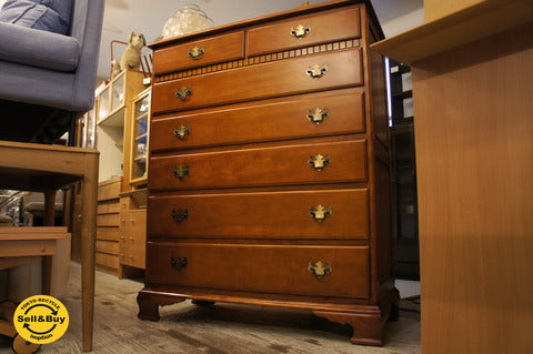 横浜ダニエル アーリーアメリカン 6段チェスト～木と向き合う所から始まるダニエルの家具作り【買取と販売とレンタルのお店】