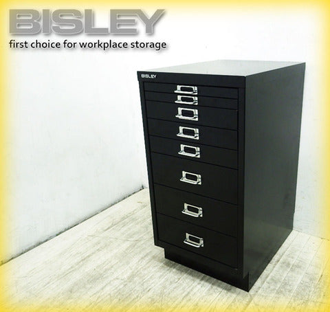 クイーンズアワードを称えたイギリスNo.1の生産規模を誇る老舗スチールメーカー! BISLEY / ビスレー " BASICシリーズ " 機能的デザインの元祖デスクキャビネット・8段 シックなブラック 入荷!!