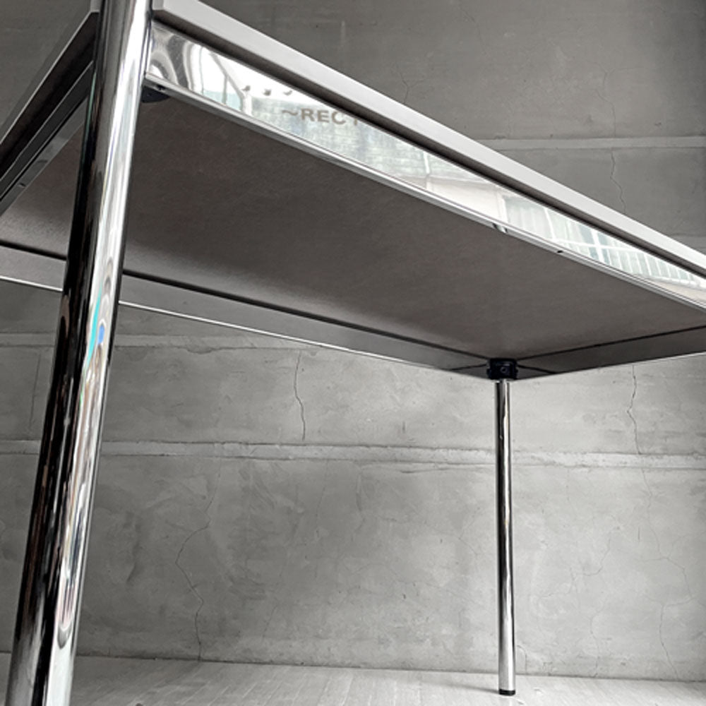 USMハラー USM Haller モジュラーファニチャー ハラーテーブル ワークデスク ダイニングテーブル MDF ピュアホワイト＆パールグレーラミネート (ホワイト) アジャスター付 高さ調節機能付き スイス～色とりどりの白～