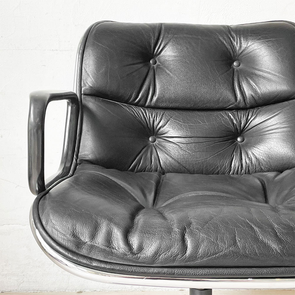 ノル Knoll ポロックチェア Pollock Chair エグゼクティブチェア デスクチェア 4本脚 グライズ仕様 レザー 本革 チャールズ・ポロック Charles Pollock ビンテージ ～ ワークシーンを彩る、ミッドセンチュリーの名作チェア ～