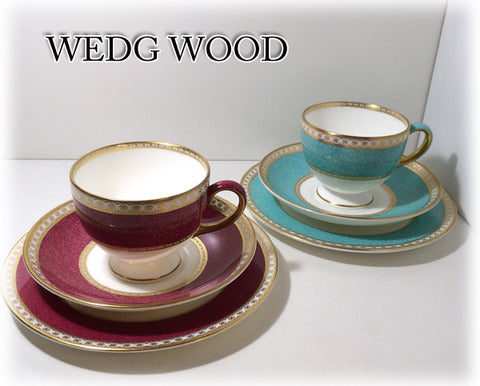 ◎経堂店  英国の気品と優しさを感じる ～ WEDG WOOD ウェッジウッド ユーランダーパウダー ルビー ＆ ターコイズ リータイプ トリオセット【買取と販売とレンタルのお店】