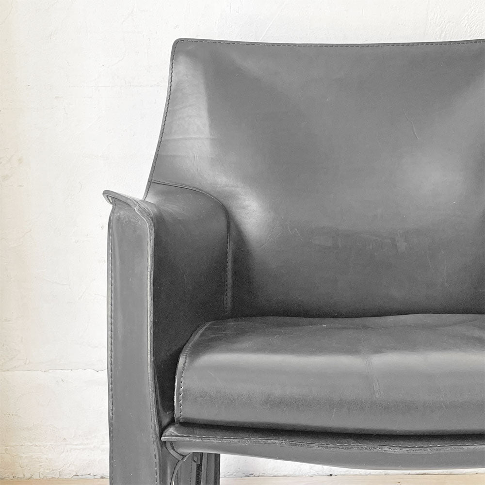 カッシーナ Cassina 414 CAB キャブチェア ラウンジチェア アームチェア 1シーター 本革 マリオ・ベリーニ～衣を纏った一脚～