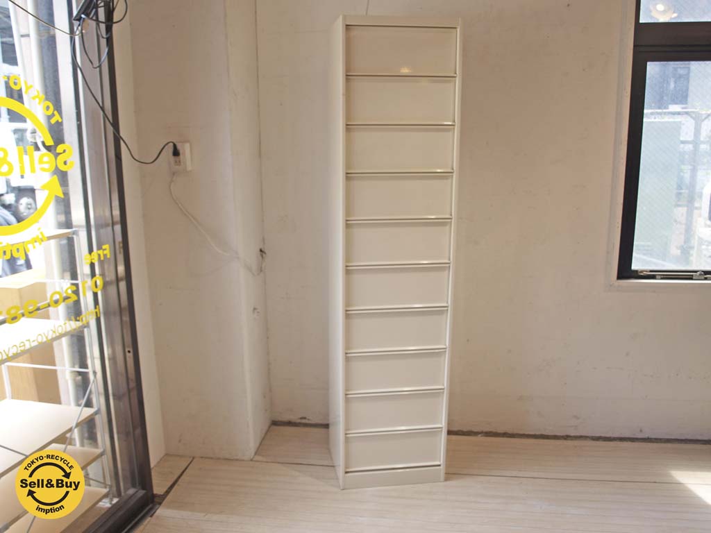 トリックス TOLIX スチール フラップ トールキャビネット 10段 コンラン購入 フランス 収納 ホワイト インダストリアル 中古品 買い取りしました。下北沢店 出張買取もお任せ下さい。