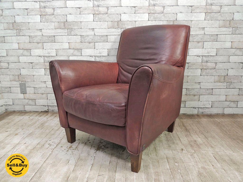 カリア イタリア calia Italia 本革 1シーターソファ ビンテージスタイル 中古品 買い取りしました。祖師ヶ谷大蔵店 出張買取もお任せ下さい。