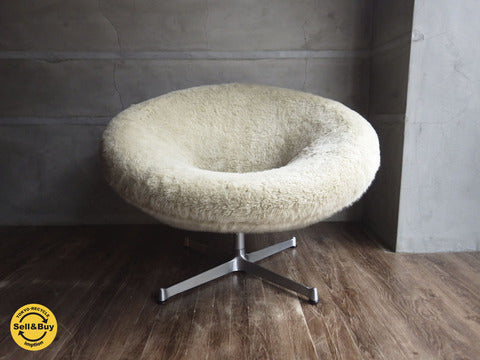 SWITCH / スウィッチ Space chair /  スペース チェア 1Pソファ  ウーチンベージュ～円形のスペース・エイジを感じさせる未来的デザイン。　【買取と販売とレンタルのお店】