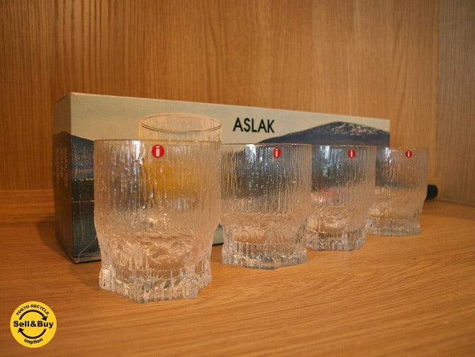 イッタラ iittala アスラク Aslak ロックグラス 4客セット タピオ・ウィルカラ Tapio Wirkkala ～ フィンランドでの大人の冬の嗜み 【 買取と販売とレンタルのお店 】