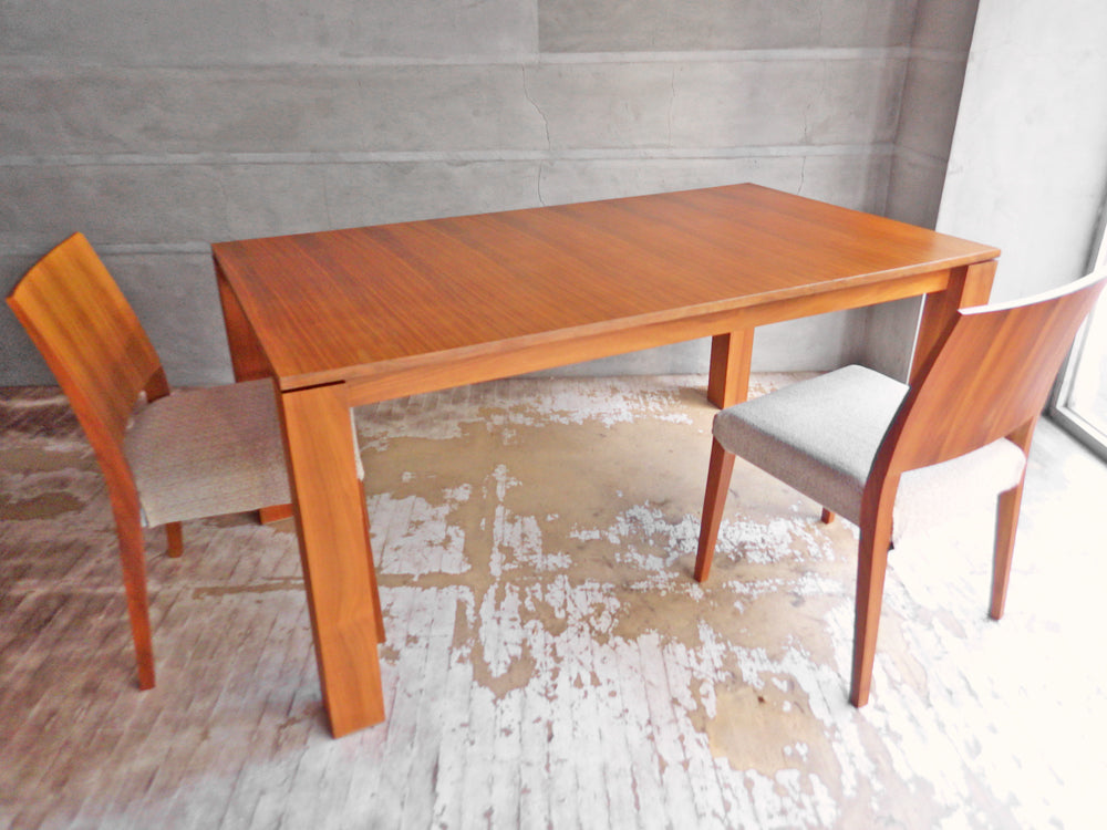 モーダエンカーサ moda en casa アマンド amando 160-220 table extendable 延長式 ダイニングテーブル ウォールナット  ＆ レグノ legno chair 2脚セット ダイニングチェア ウォールナット cuban stone  中古品 買い取りしました。