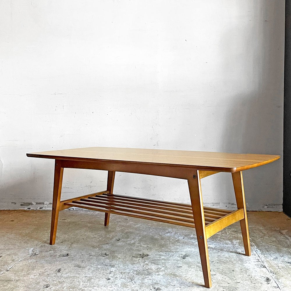 【自由が丘店】カリモク60 Karimoku60 リビングテーブル L ウォールナットカラー コーヒーテーブル センターテーブル W119cm メラミン レトロモダン ミッドセンチュリー 買取させていただきました。