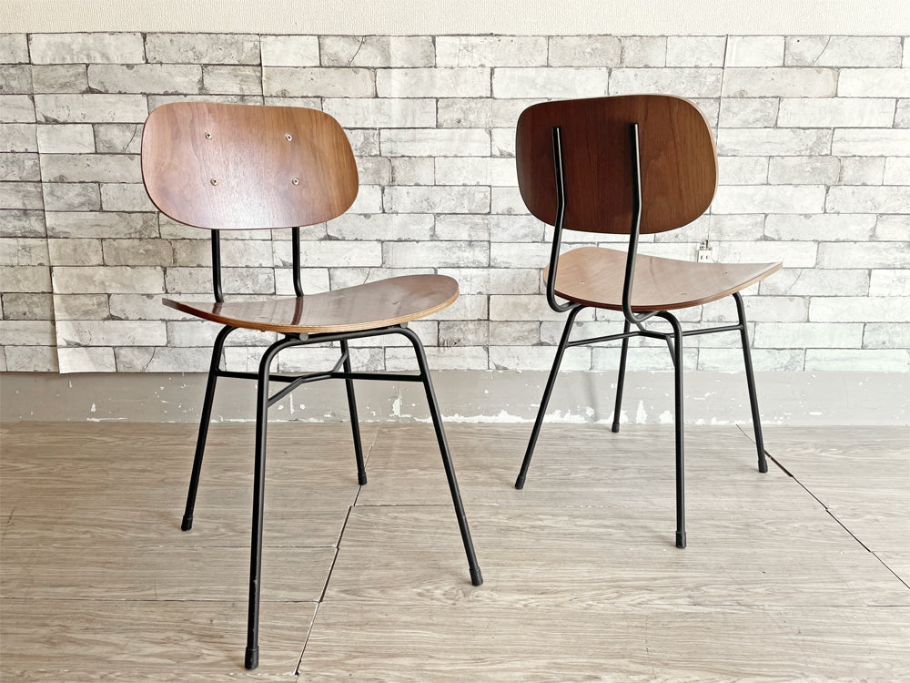 グラフ graf プランクトンチェア Plankton chair チーク材 スチール ダイニングチェア カフェチェア インダストリアル 2脚 中古品 買い取りしました。