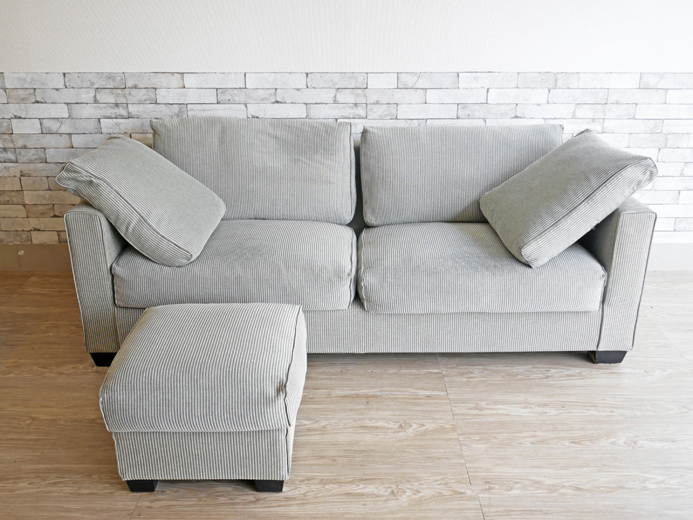 アイラーセン eilersen ストックホルムソファ STOCKHOLM SOFA 2.5人掛け 定価40万円以上 ＆ フットスツール オットマン ファブリック グレー系 デンマーク 北欧家具 定価7万円以上 現状品  中古品  買い取りしました。