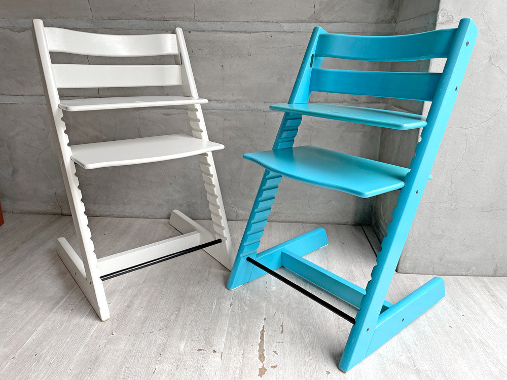ストッケ STOKKE トリップトラップ TRIPP TRAPP ベビーチェア キッズチェア ライトブルー&ホワイト ノルウェー 北欧家具 中古品 買い取りしました。