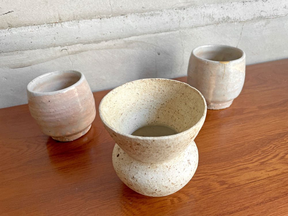 内田鋼一 加彩壺 花器 花瓶 H10cm 湯呑 H8cm 個展作品 現代作家 中古品 買い取りしました。