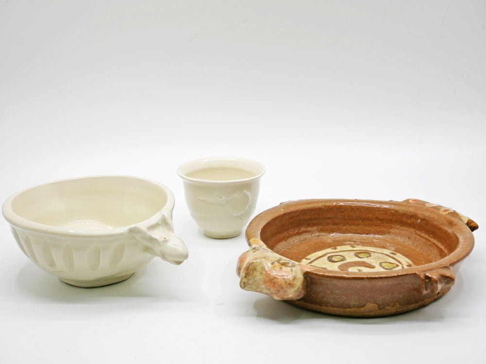 吉川千香子 湯呑 & 手付碗 陶芸家 現代作家 中古品 買い取りしました。