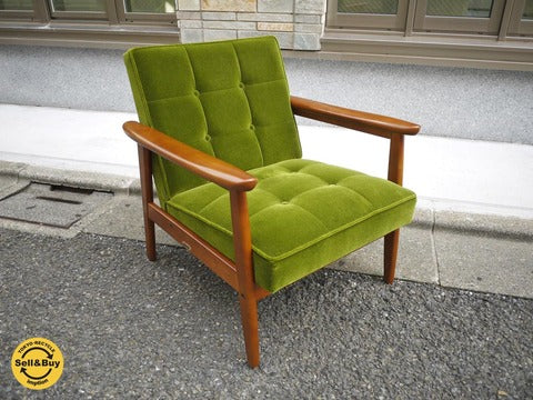 カリモク60 karimoku Kチェア 1シーター モケットグリーン 限定50th記念 復刻ブランドプレート仕様モデル ～定番人気商品の入荷です！【買取と販売とレンタルのお店】