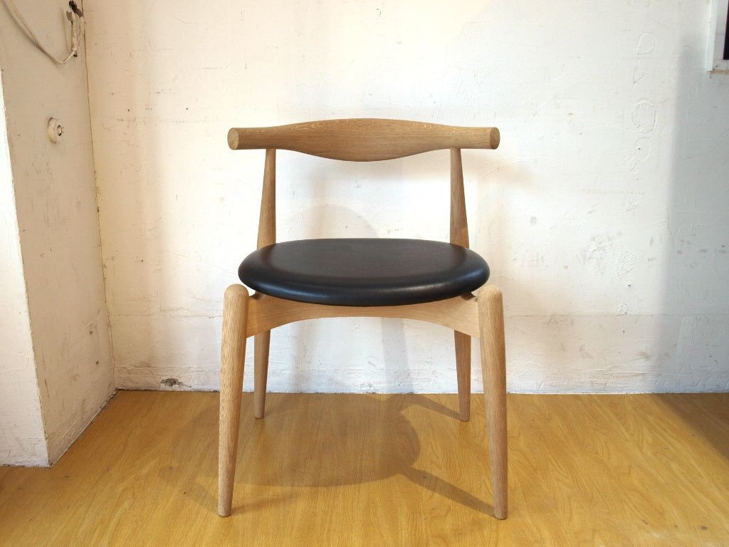 カールハンセン&サン Carl Hansen & son エルボーチェア CH20 ハンス・J・ウェグナー オーク材 ソープフィニッシュ ブラックレザー 美品 日本仕様の座面高 ★中古品 買い取りしました。