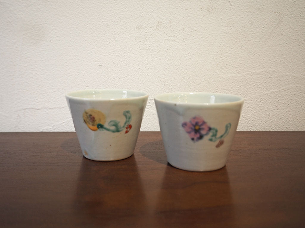 伊藤聡信 色絵 お猪口 2客セット 現代作家 中古品 買い取りしました。