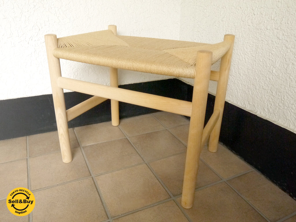 カールハンセン&サン Carl Hansen & Son CH53 スツール ハンス J. ウェグナー ‎Hans J. Wegner ビーチフレーム ナチュラルオイル仕上げ 参考価格￥70,200- 状態良好 ペーパーコード 名作家具 チェア 北欧モダン 新着商品 買い取りしました。