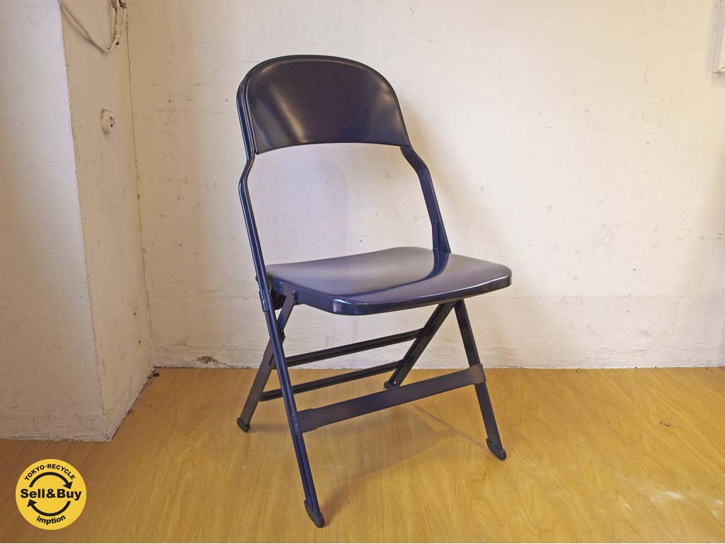 クラリン CLARIN オールスチール フォールディングチェア ALL STEEL FOLDING CHAIR エーシェイプ A shape ネイビー A 中古品 買い取りしました。