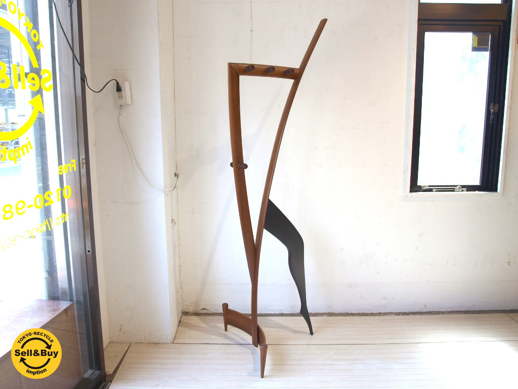 ビンテージ チーク材 アーティスティック コートスタンド Vintage teak wood coat stand コートハンガー ～ 繊細でシルエットがSEXYなコートハンガー 【 買取と販売とレンタルのお店 】