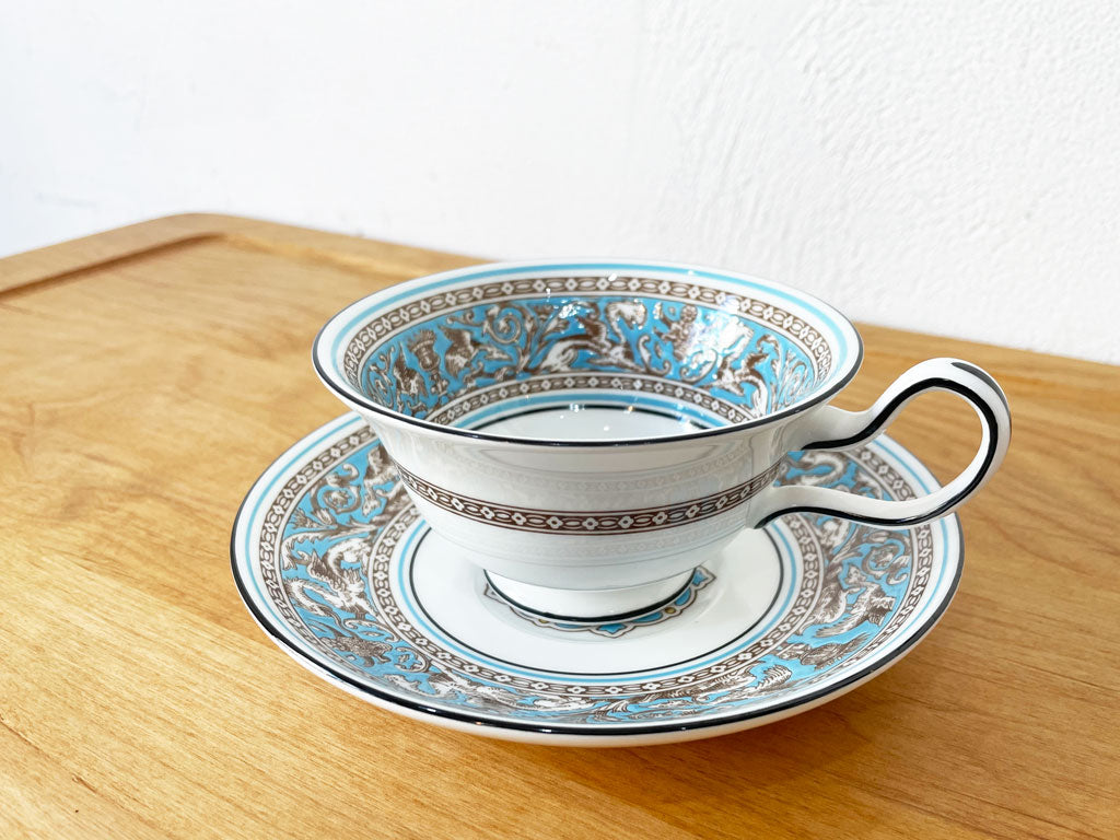 ウェッジウッド WEDGEWOOD フロレンティーン ターコイズ Florentine Turquoise ティーカップ&ソーサー C&S 英国 中古品 買い取りしました。