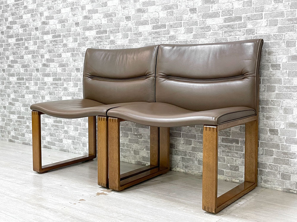 カンディハウス CONDE HOUSE ボルス BOLS ダイニングチェア ナラ材 本革張り ブラウン 旭川 インテリアセンター ジャパニーズモダン 2脚 中古品 買い取りしました。