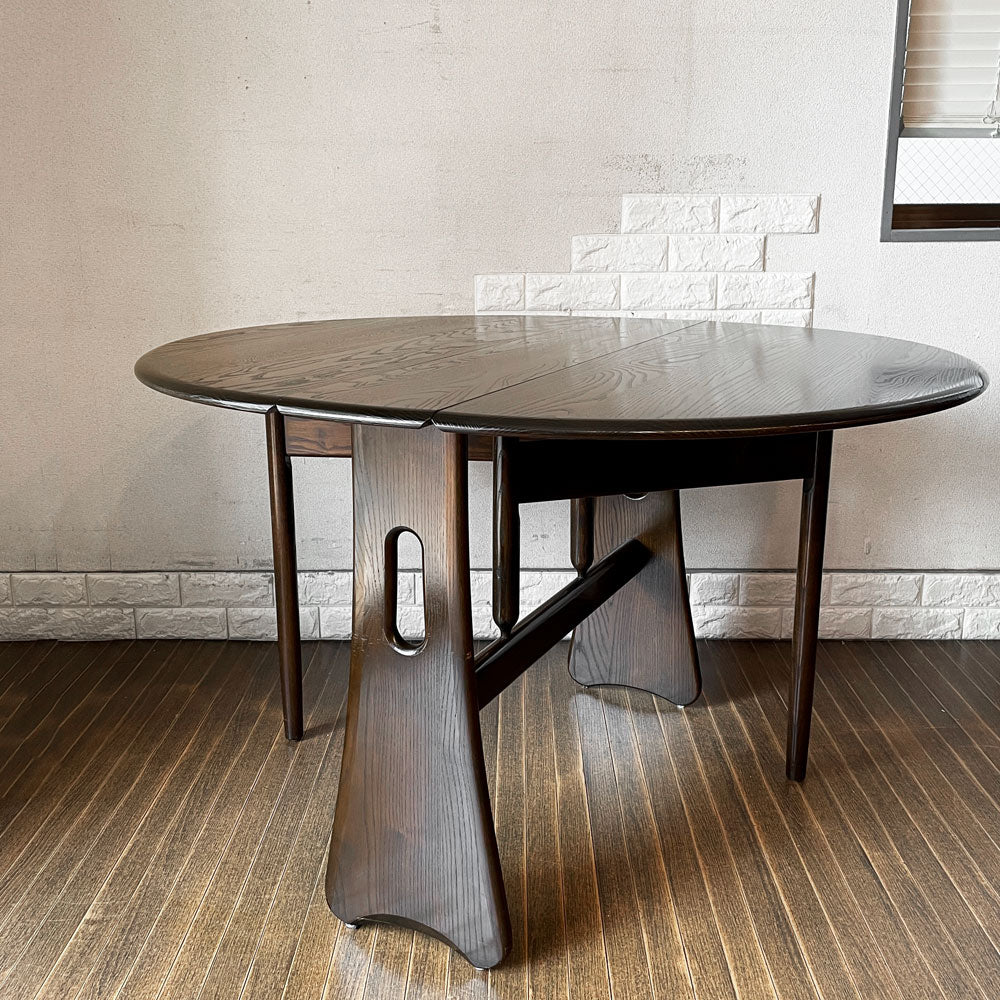 【経堂店】アーコール Ercol ウィンザー Windsor ゲートレッグテーブル ダイニングテーブル バタフライ エルム材 ゴールドメダリオン 英国家具 買取させていただきました。