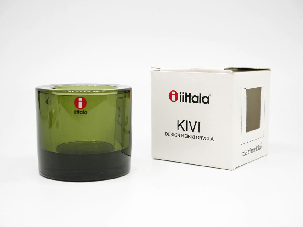 イッタラ iittala マリメッコ marimekko キビ kivi キャンドルホルダー モスグリーン 廃番カラー 箱付き 北欧雑貨 フィンランド 中古品 買い取りしました。