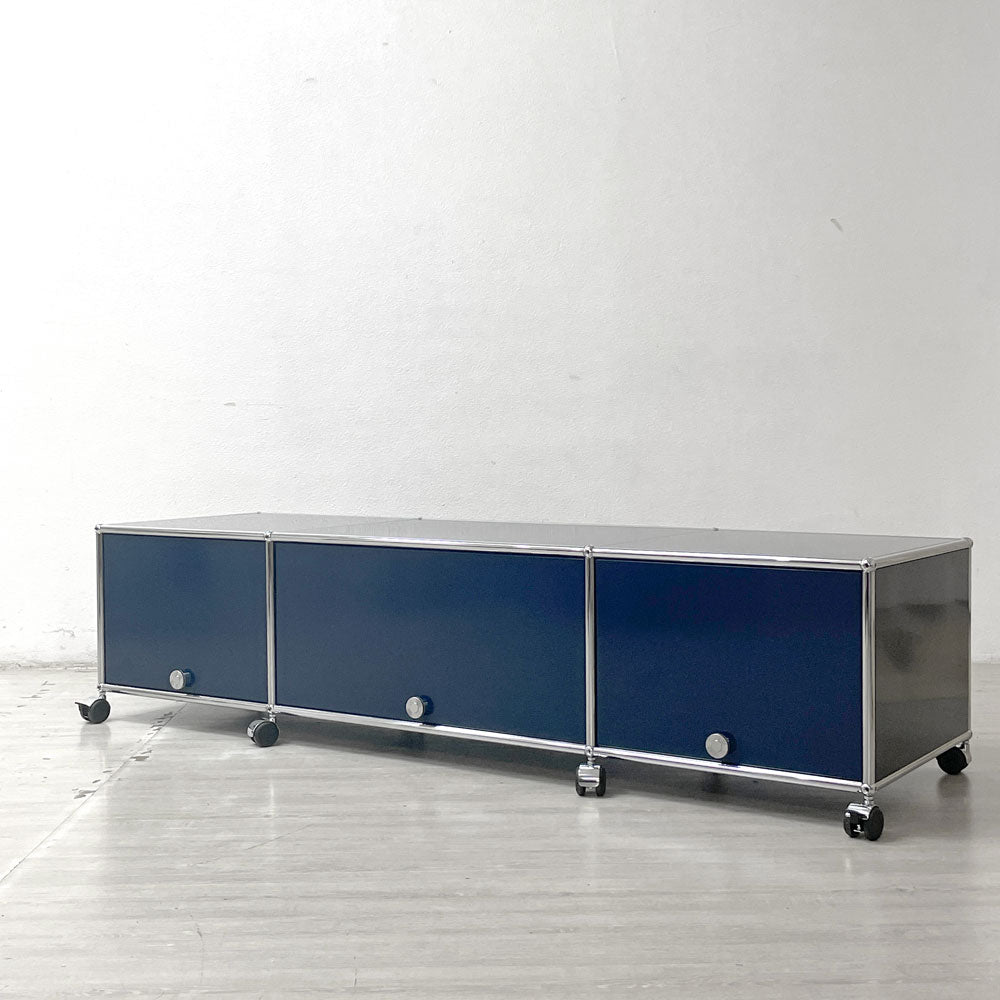 【祖師ヶ谷大蔵店】ユーエスエムハラー USM Haller テレビボード キャビネット 3列１段 フリップアップドア x3 TVボード W177cm スティールブルー買取させていただきました。