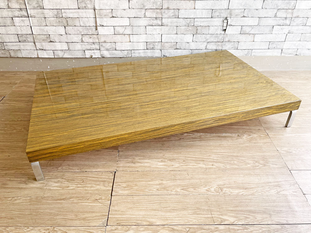 ザノッタ Zanotta グレギー Greggy コーヒーテーブル センターテーブル W154cm エボニー材 黒檀 Emaf Progetti イタリア 参考定価約38万円 中古品 買い取りしました。