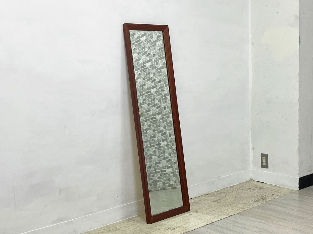 ジャパンビンテージ Japan Vitage チーク材 ウォールミラー スリムミラー 壁掛け 鏡 37.5×129cm 北欧スタイル 中古品 買い取りしました。